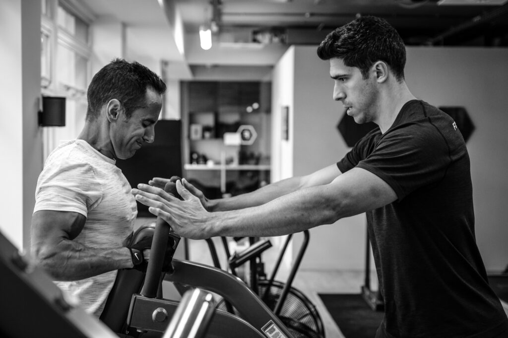 Alberto training with personal trainer Ben
