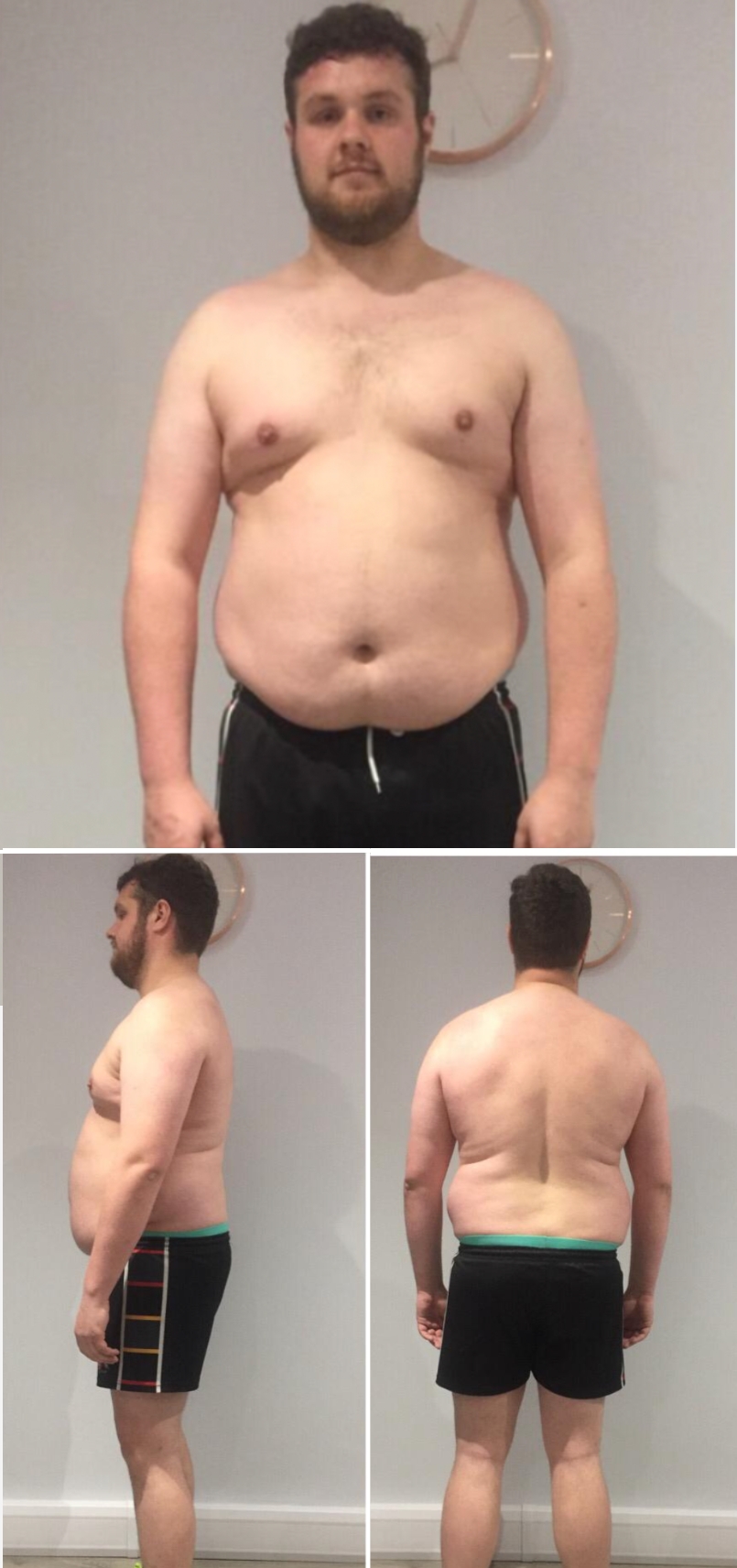 Sam Leister's before RELOAD group personal training transformation pictures